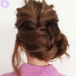 くるりんぱ×三つ編みで正面から見ても可愛いアレンジ ヘアアレンジ ミディアムヘア