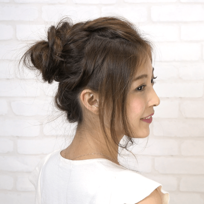 ロープ編みだけで驚きの華やかヘアに☆ゆるふわお団子アレンジ完成