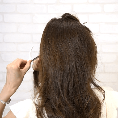 ロープ編みだけで驚きの華やかヘアに☆ゆるふわお団子アレンジ1