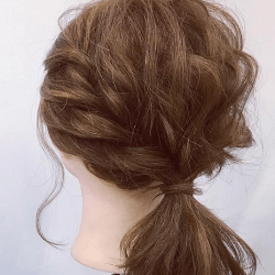 バイト中もおしゃれに！ロープ編みのゆるポニーテール☆　ヘアアレンジ　ミディアムヘア