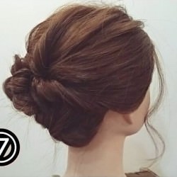 パーティーに!くるりんぱアップ ヘアアレンジ ミディアムヘア