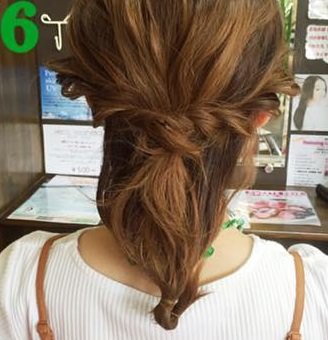 ミディアムヘアでもできる！ギブソンタック風こなれアレンジ6