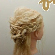 くるりんぱ×三つ編み×裏編みこみハーフアップ　ヘアアレンジ　ロングヘア