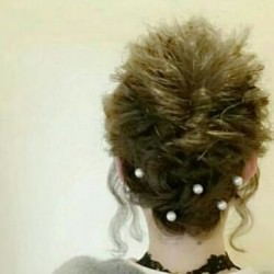 綺麗め♡ふわふわまとめ髪　ヘアアレンジ　ミディアムヘア