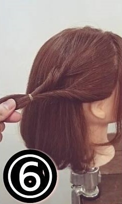 くるりんぱだけで出来る！ボブヘア向けハーフアップ☆6