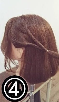 くるりんぱだけで出来る！ボブヘア向けハーフアップ☆4