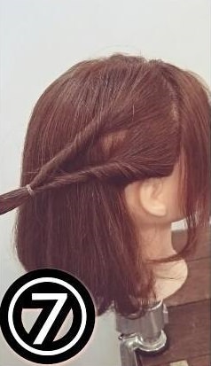 くるりんぱだけで出来る！ボブヘア向けハーフアップ☆7