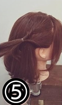 くるりんぱだけで出来る！ボブヘア向けハーフアップ☆5