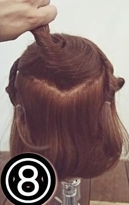 くるりんぱだけで出来る！ボブヘア向けハーフアップ☆8