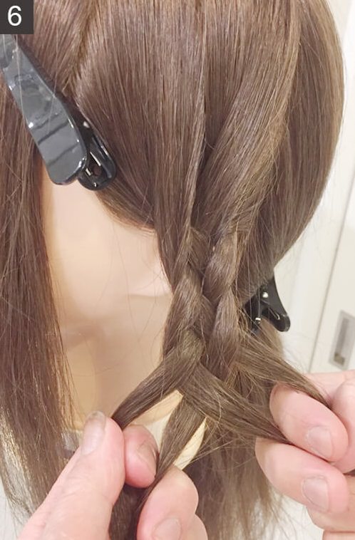 アレンジ上級編 平四つ編みの編み方 ヘアレシピ 頭美人