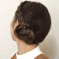 編み込みラクチンお団子ヘア♡　ヘアアレンジ　ロングヘア