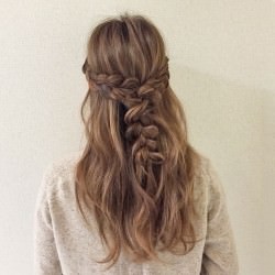 大人可愛い♡簡単三つ編みハーフアップ　ヘアアレンジ　ロングヘア