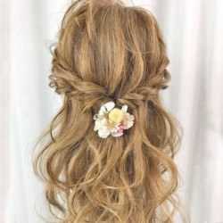 愛されスタイル♡ねじりハーフアップ　ヘアアレンジ　ロングヘア