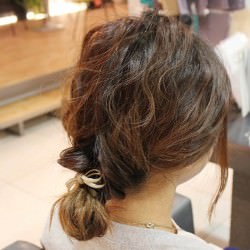 逆りんぱで簡単イメチェンシニヨン ヘアアレンジ ミディアムヘア