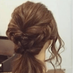 くるりんぱ×ロープ編み！お嬢様風アレンジ　ヘアアレンジ　ミディアムヘア