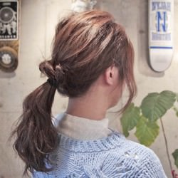 簡単おしゃれ♪ラフなローポニーテール　ヘアアレンジ　ロングヘア