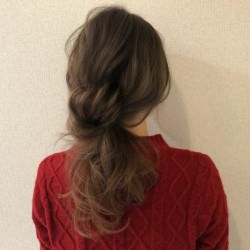 ふんわり感がポイント♥ラフなお団子アレンジ　ヘアアレンジ　ロングヘア