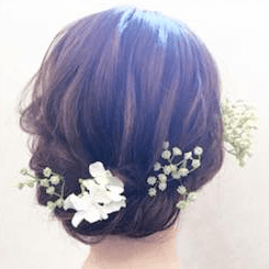 超簡単☆初めての造花アレンジ♪ ヘアアレンジ ミディアムヘア