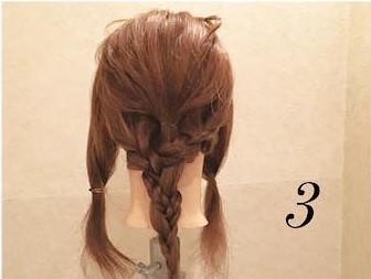 ロングヘアからボブヘアに！三つ編みくるくるアレンジ☆3