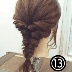 連続くるりんぱの、進化版編み込み風アレンジ ヘアアレンジ ロングヘア