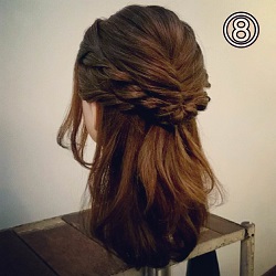 ロープ編みで簡単可愛い♡ミディアムハーフアップ　ヘアアレンジ　ミディアムヘア