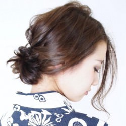 浴衣にとっておき☆ロープ編みで作るまとめ髪　ヘアアレンジ　ミディアムヘア