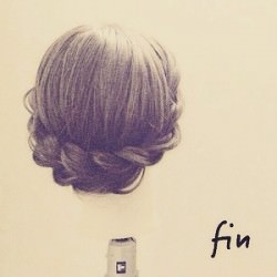 ロープ編み×2noまとめ髪 ヘアアレンジ ミディアムヘア