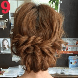 ねじって、くずして、簡単華やかまとめ髪 ヘアアレンジ ミディアムヘア