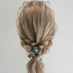 三つ編みとくるりんぱで作る時短ローポニー♪　ヘアアレンジ　ロングヘア