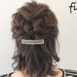 編み込みいらずのお手軽ボブアレンジ♪　ヘアアレンジ　ミディアムヘア