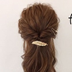 ダブルくるりんぱでつくるおしゃれハーフアップ☆　ヘアアレンジ　ロングヘア