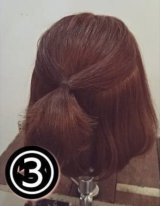 マンネリしがちなボブヘアにオススメ☆くるりんぱ組み合わせるだけのハーフアップ♪３