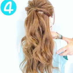 トップにしっかりボリュームハーフアップ♡　ヘアアレンジ　ロングヘア