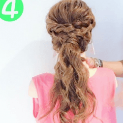 ちょっと大人な♪編み編みロングポニー　ヘアアレンジ　ロングヘア