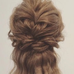 【#大人カワイイ】ざっくり編みハーフアップ♡　ヘアアレンジ　ロングヘア