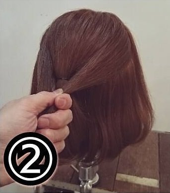 マンネリしがちなボブヘアにオススメ☆くるりんぱ組み合わせるだけのハーフアップ♪２