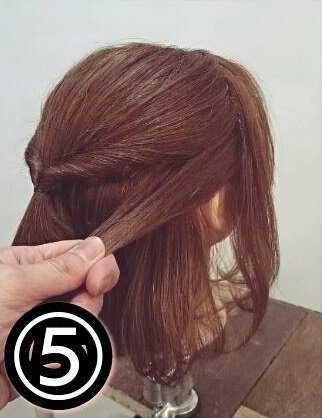 マンネリしがちなボブヘアにオススメ☆くるりんぱ組み合わせるだけのハーフアップ♪５