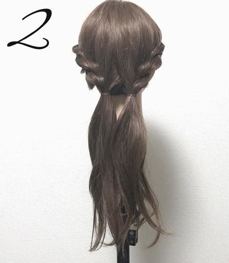 ガーリーかわいい♡カンタンねじりダウンアレンジ2