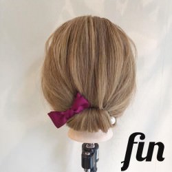 ヘアアクセをばっちり活かせる♪簡単ギブソンタック ヘアアレンジ ミディアムヘア
