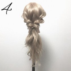 リースみたいな可愛いローポニテ♪簡単ロープ編みアレンジ　ヘアアレンジ　ロングヘア