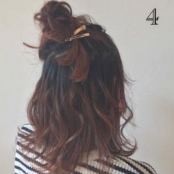 短いからこそ可愛い!ミディアムヘアのハーフアップおだんご☆ ヘアアレンジ ミディアムヘア