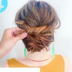 ミディアムでもできる!ねじって留めるだけの簡単まとめ髪☆ ヘアアレンジ ミディアムヘア
