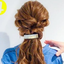 くるりんぱでボリューム増し♪ローポニーテール ヘアアレンジ ロングヘア