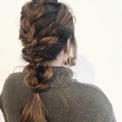 マフラーにピッタリ♪編みおろしアレンジ ヘアアレンジ ロングヘア