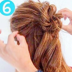 これならできる★不器用さんのハーフアップお団子　ヘアアレンジ　ロングヘア