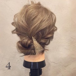 ルーズな仕上がりで大人っぽい印象に☆ロープ編みでつくるまとめ髪アレンジ ヘアアレンジ ミディアムヘア