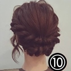 ドレスに合わせたい♡ミディアムの方向けのロープ編みアップスタイル ヘアアレンジ ミディアムヘア