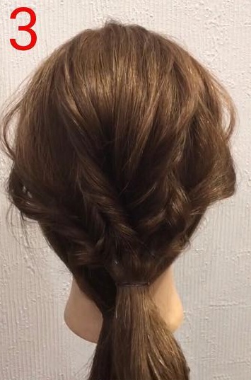 ロングヘアの方必見！くるりんぱ×4でアクセが映える簡単ローポニーテール3