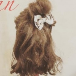 ロープ編みとカールで作る！ふわふわハーフアップお団子♡　ヘアアレンジ　ミディアムヘア