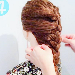 くるりんぱで差をつける♪上品な編みおろしアレンジ ヘアアレンジ ロングヘア
